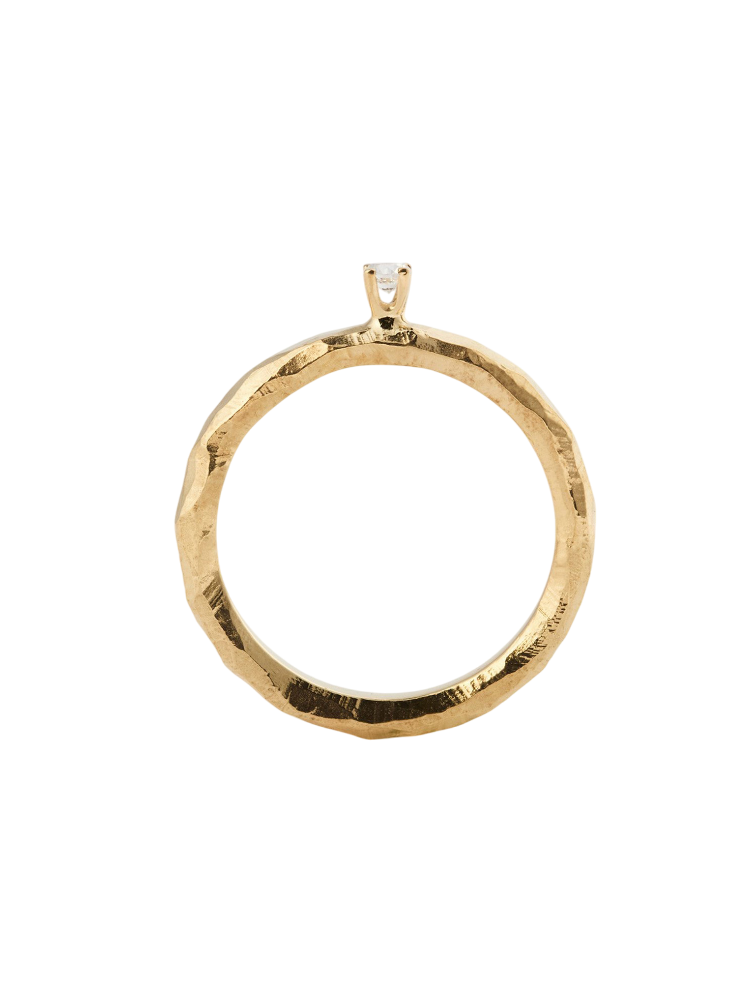Ringo solitaire - ring in 18k yellow gold with 0,06ct diamond, 3,0 mm.